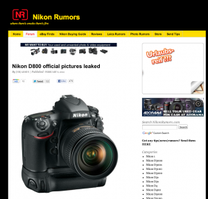 NikonRumors zeigt offizielle D800 Fotos