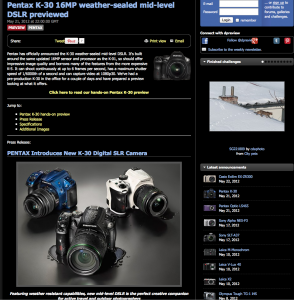 Pentax K-30 auf dpreview