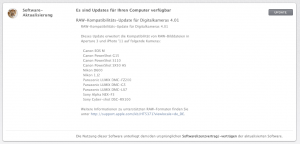 Screenshot Updatebenachrichtigung