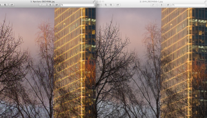 Links Aperture, Rechts Lightroom