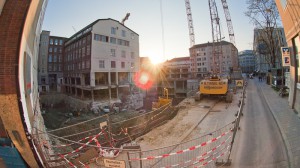 Baustelle hinterm Sport-Scheck