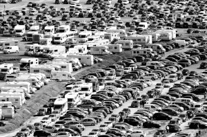 Ein Teil des Parkplatzes vor dem Mont St. Michel